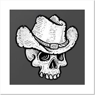 Texan Gothic Cowboy Skull Posters and Art